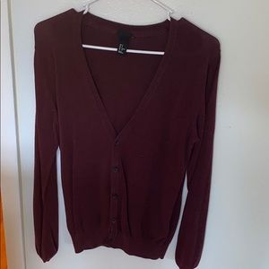 H&M burgundy cardigan